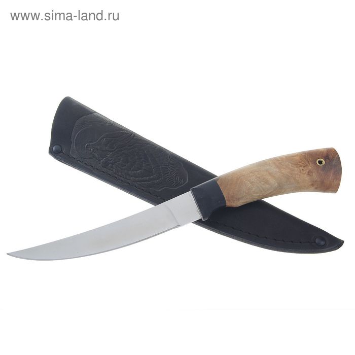 Нож нескладной "Филейный" НФ-1, г.Павлово, сталь 65Х13, рукоять-орех - Фото 1