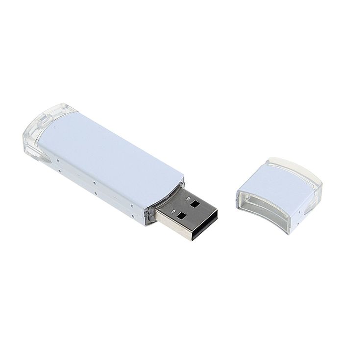 Флешка, 8 Гб, USB2.0, алюминий, под УФ-печать/лазерную гравировку/тампопечать, белая - фото 51486675