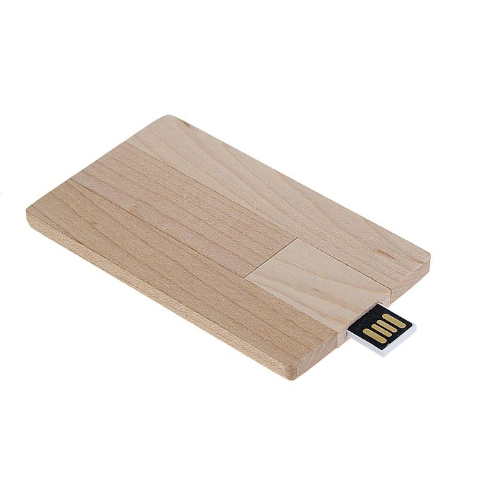 Флешка, 8 Гб, USB2.0, визитка, под УФ-печать/лазерную гравировку/тампопечать, светлое дерево