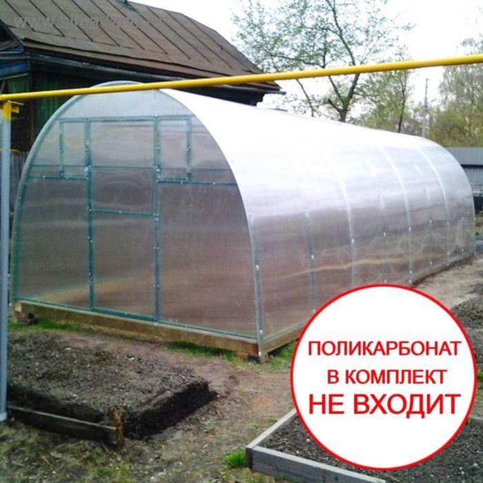 Теплица (каркас), 6 × 3 × 2,12 м, профиль 20 × 20 мм, усиленный, без поликарбоната - Фото 1