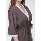 Комплект женский (сорочка+халат), цвет коричневый, размер 48 - Фото 4
