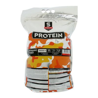 Протеин SportLine Dynamic Whey Protein 85 %, Клубника, спортивное питание, 3000 г
