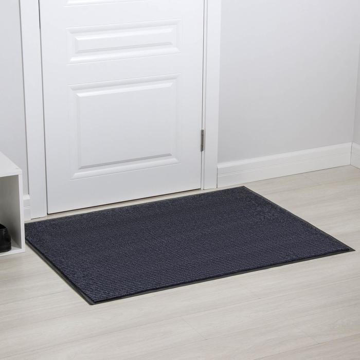 Коврик придверный влаговпитывающий, ребристый, «Стандарт», 90×120 см, серый - Фото 1
