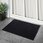 Коврик придверный влаговпитывающий, ребристый, «Стандарт», 90×120 см, чёрный - Фото 1