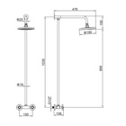 Штанга со смесителем Accoona А8176, двухрычажная, с тропическим душем, хром - фото 809267732