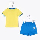 Комплект ясельный (футболка, шорты), рост 62 см (40), цвет жёлтый/голубой - Фото 3