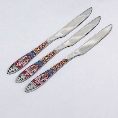Ножи столовые Доляна «Павлин», длина 23 см, 3 шт