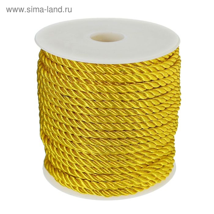 Шнур витой, 25 ± 1 м, цвет жёлтый - Фото 1