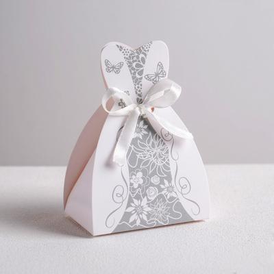 Коробка бонбоньерка, упаковка подарочная, свадебная, упаковка подарочная, «Платье невесты», 6.6 х 9.6 см