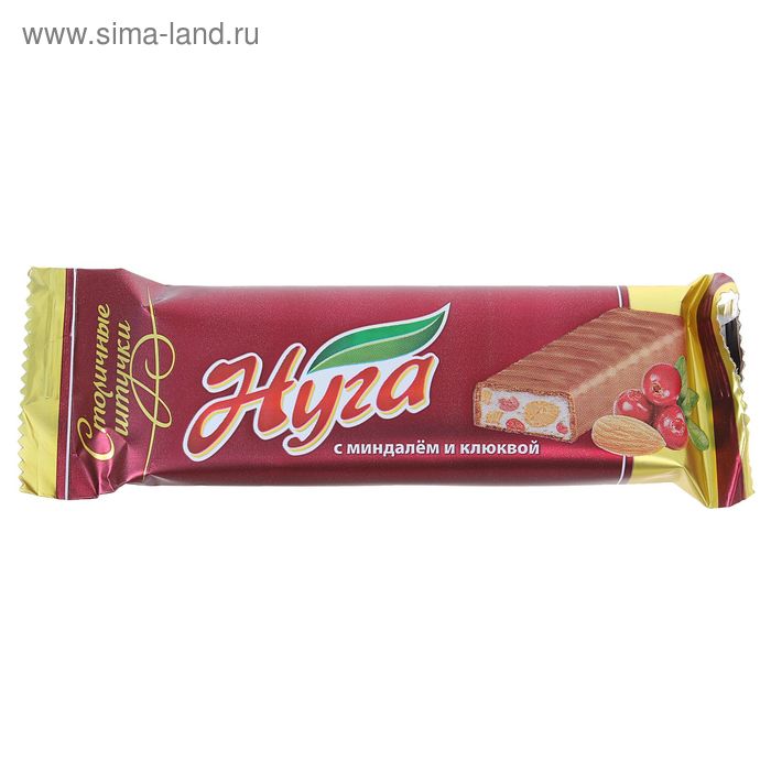 Нуга "Столичные штучки" с миндалем и клюквой, 60 г - Фото 1