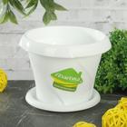 Горшок для цветов с поддоном Martika «Флориана», 300 мл, d=10.3 см, h=7.6 см, пластиковый, белый - Фото 6