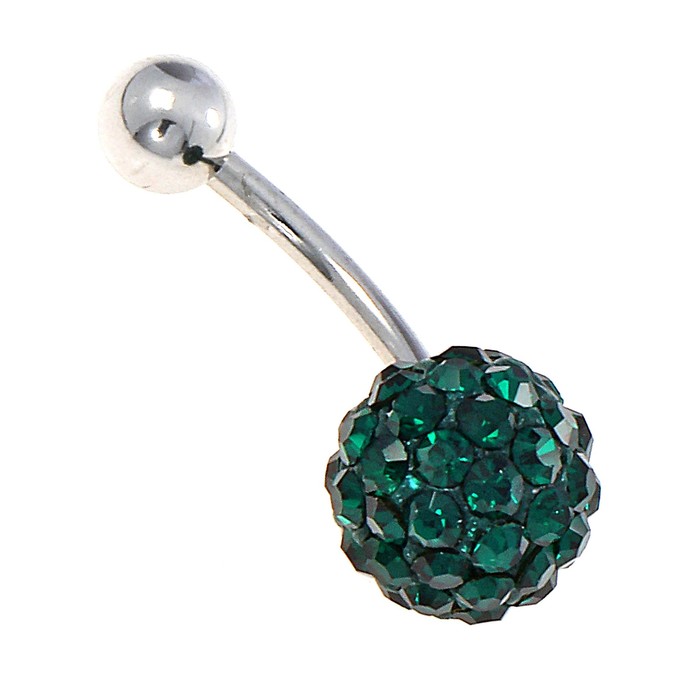 Пирсинг в пупок «Банан» шарик, L=2.5 см, зеленый, фас 6 шт. - Фото 1