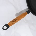 Сковорода блинная, d=24 см, с деревянной ручкой, цвет чёрный - Фото 4