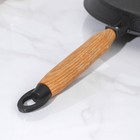 Сковорода блинная, d=24 см, с деревянной ручкой, цвет чёрный - Фото 5
