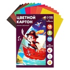 Картон цветной Calligrata, А4, 16 листов, 8 цветов, немелованный, МИКС - Фото 6