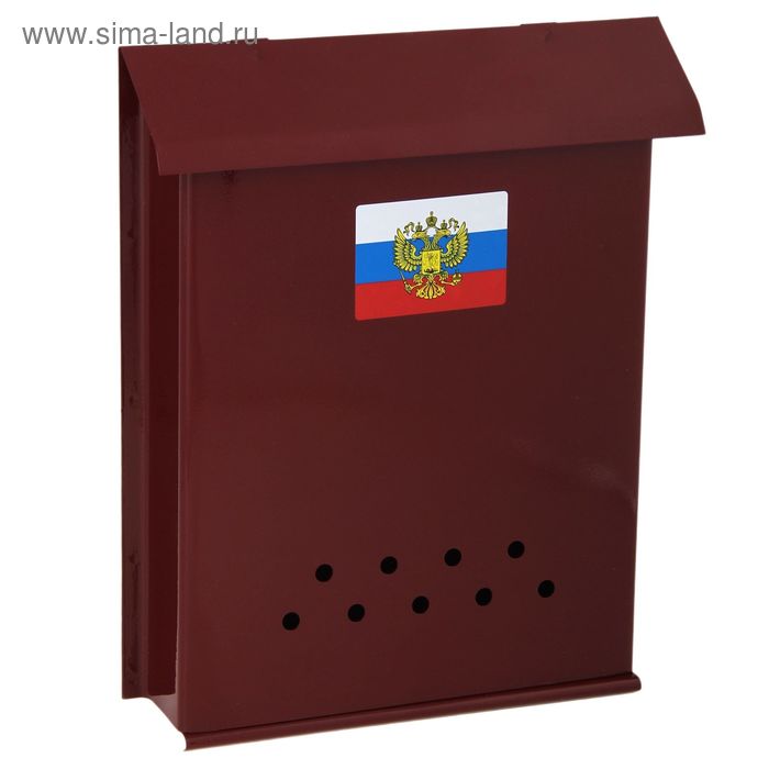 Ящик почтовый «Почта», вертикальный, без замка (с петлёй), бордовый - Фото 1
