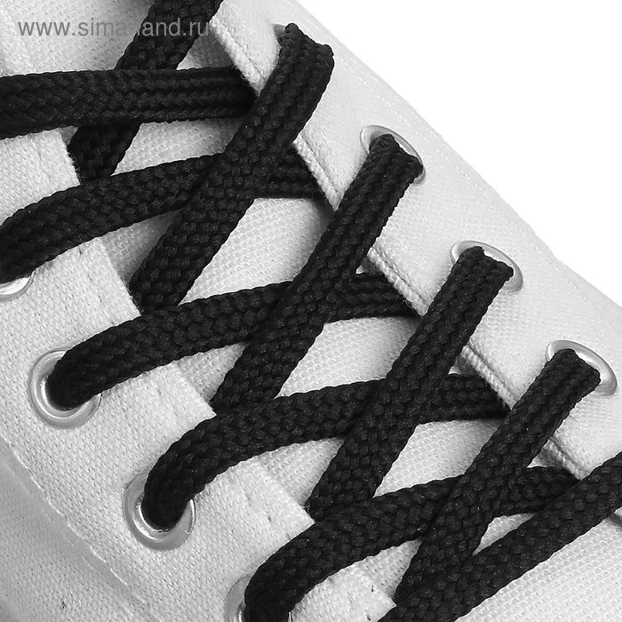 Шнурки для обуви круглые, d=6мм, 70см, цвет чёрный - Фото 1