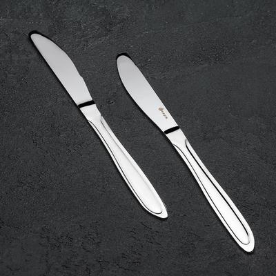 Нож столовый «Вираж», длина=20 см, толщина=2 мм, цвет серебряный