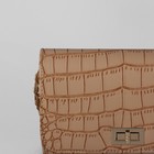 Сумка женская на молнии, 1 отдел, 1 наружный карман, длинная цепь, бежевая - Фото 4
