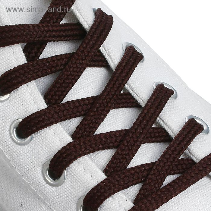 Шнурки для обуви круглые, d=6мм, 70см, цвет тёмно-коричневый - Фото 1