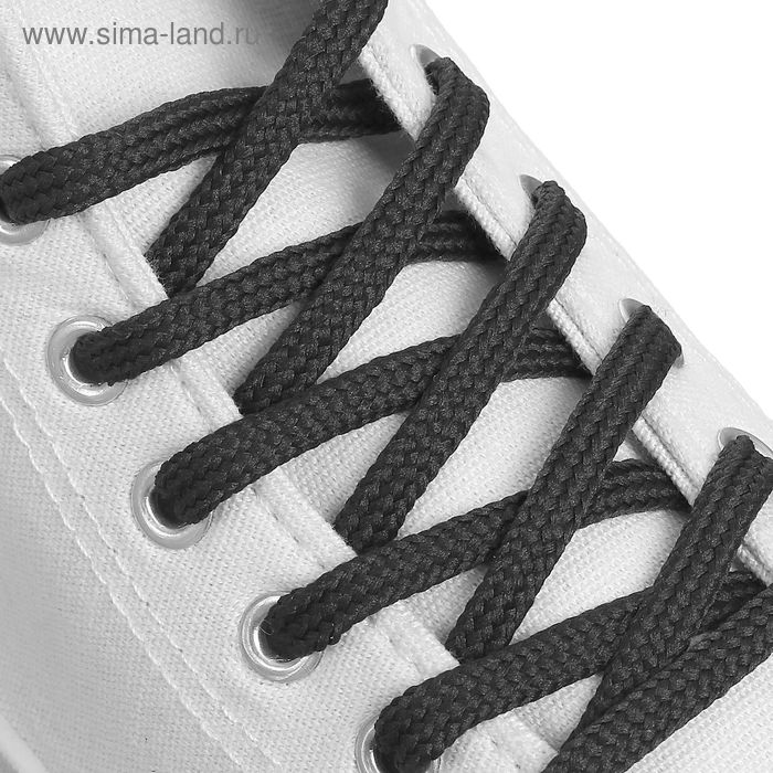 Шнурки для обуви круглые, d=6мм, 70см, цвет тёмно-серый - Фото 1