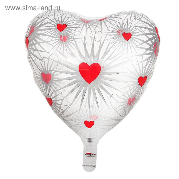 Шар фольгированный "Калейдоскоп сердец", сердце 18", кристалл - Фото 1