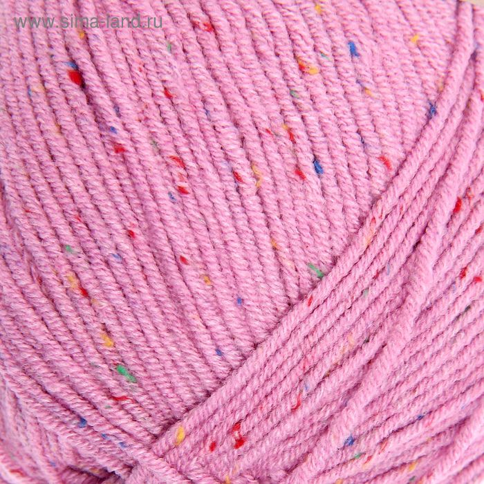 Пряжа "Cotton Gold Tweed" 57% хлопок, 40% акрил, 3% полиэстер 330м/100гр (98 розовый) - Фото 1