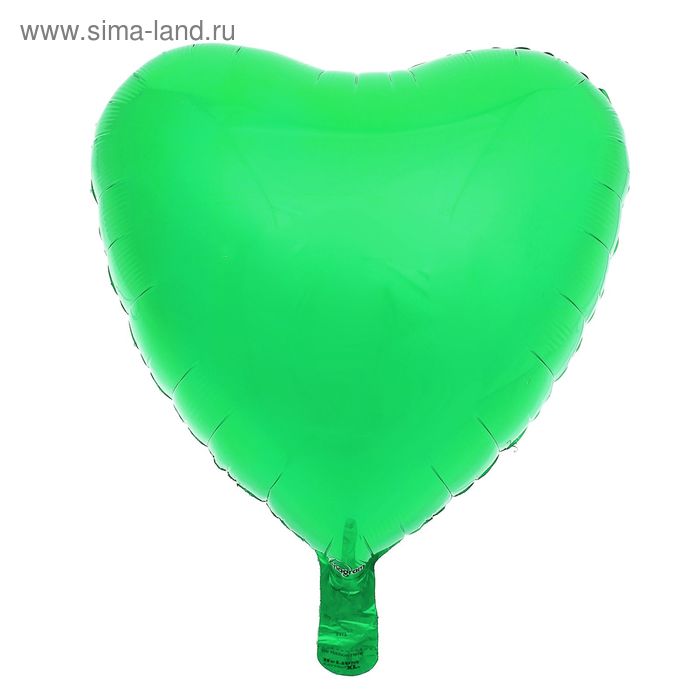 Шар фольгированный 18" "Сердце", металл, цвет зелёный - Фото 1
