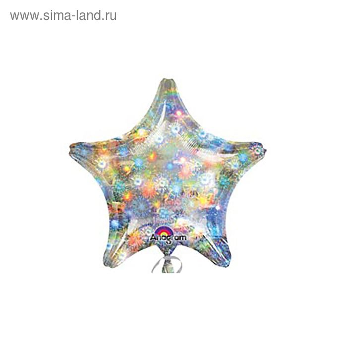 Шар фольгированный 19" "Звезда", блеск, фейерверк - Фото 1