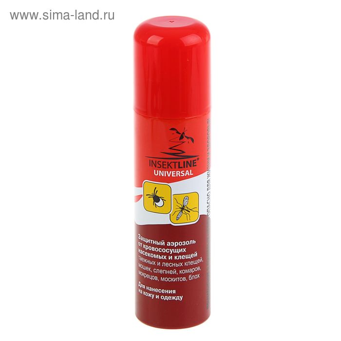 Аэрозоль защитный от кровососущих насекомых и клещей Insektline Universal, 145 мл 135338 - Фото 1