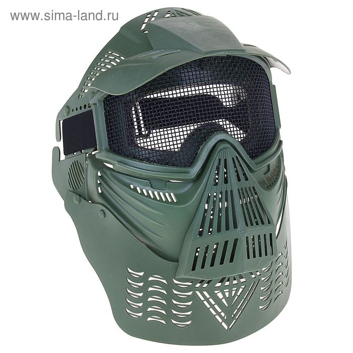 Маска для страйкбола KINGRIN Tactical gear mesh full face mask Include protect neck (OD) MA-08-OD - Фото 1