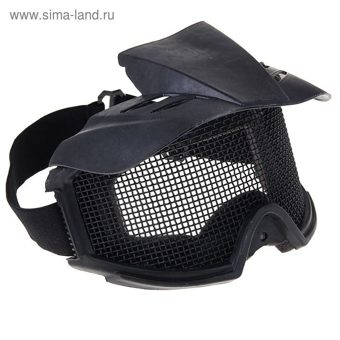 Очки защитные для страйкбола KINGRIN Desert Locust mesh goggles include sunshade (Black) MA-06-BK - Фото 1