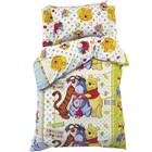 Детское постельное бельё 1,5 сп. "Медвежонок Винни и его друзья", размер 143х215 см, 150х214 см, 50х70 см-1 шт., 100% хлопок, бязь - Фото 1