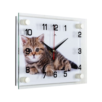 Часы настенные интерьерные «Котёнок», бесшумные, 20×26 см