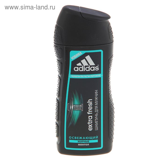 Шампунь Adidas Extra Fresh «Освежающий», с ментолом, для склонных к жирности волос, для мужчин, 200 мл - Фото 1
