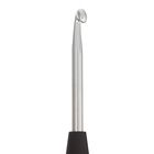 Крючок для вязания алюминиевый, d=4мм, 14см, чёрная ручка - Фото 2