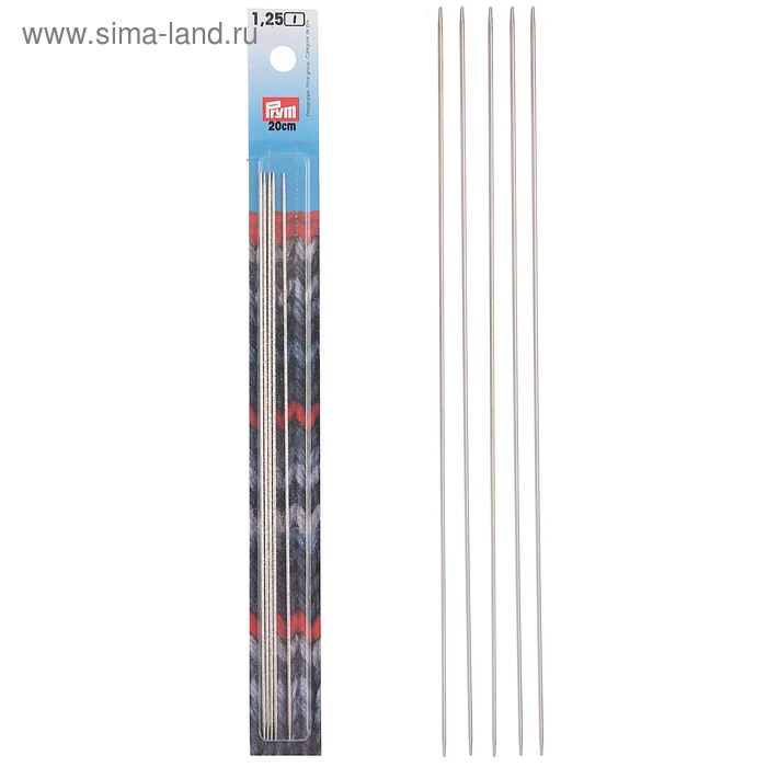 Спицы для вязания чулочные, d=1,2мм, 20см, 5шт - Фото 1