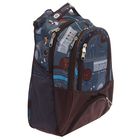 Рюкзак школьный на молнии "Геометрия", 2 отдела, 1 наружный карман, отдел для обуви, коричневый - Фото 2
