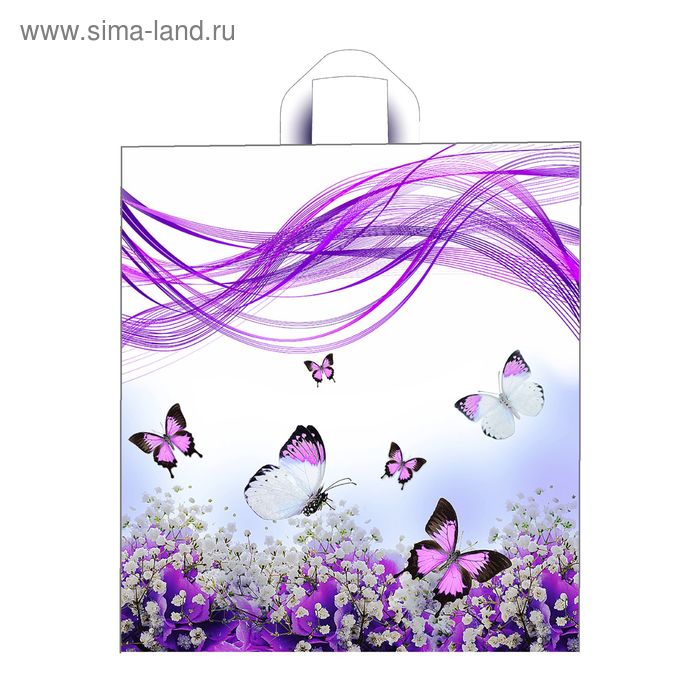 Пакет "Сиреневая фантазия", полиэтиленовый с петлевой ручкой, 42х38 см, 33 мкм - Фото 1
