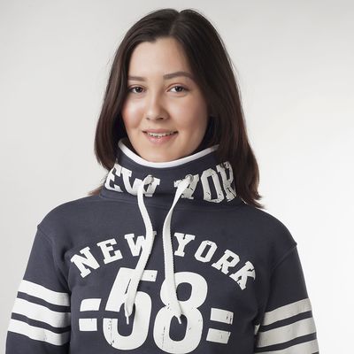 Толстовка женская "Нью-Йорк 58", цвет серый, размер 50 (XL) (арт. ТЖБК-СТ0004)