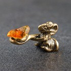 Сувенир кошельковый  "Мышка с полной ложкой", с натуральным янтарём - Фото 2