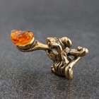 Сувенир кошельковый  "Мышка с полной ложкой", с натуральным янтарём - Фото 3