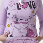 Худи женские "Мишка лав", цвет фиолетовый, размер 42 (XS) (арт. ХЖ-СТ0004) - Фото 4