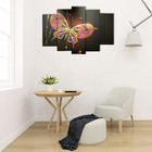 Картина модульная на подрамнике "Золотая бабочка" 120х80 см (2-24х53, 2-24х70, 1-24х80) - Фото 2