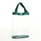 Косметичка на кнопке, с ручками, цвет зелёный/прозрачный - Фото 2