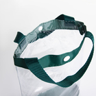 Косметичка на кнопке, с ручками, цвет зелёный/прозрачный - Фото 4