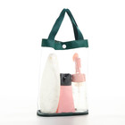 Косметичка на кнопке, с ручками, цвет зелёный/прозрачный - Фото 5