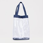 Косметичка на кнопке, с ручками, цвет синий - Фото 3