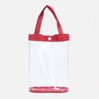 Косметичка на кнопке, с ручками, цвет красный/прозрачный - Фото 3