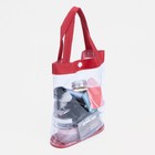 Косметичка на кнопке, с ручками, цвет красный/прозрачный - Фото 5